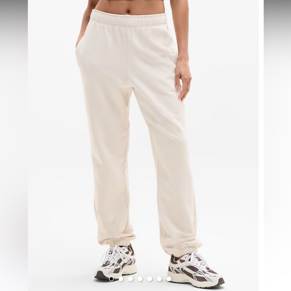 Athleta Forever Fleece Cream Joggers